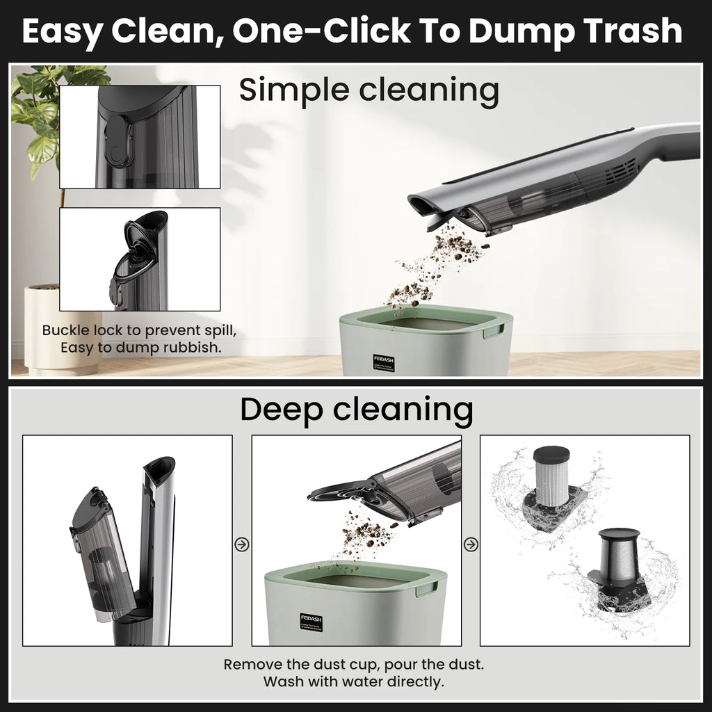 Handheld Vacuum Cleaner Cordless 18000PA 7500mAh Rechargeable Car Vacuum with 2 Suction Modes D16262