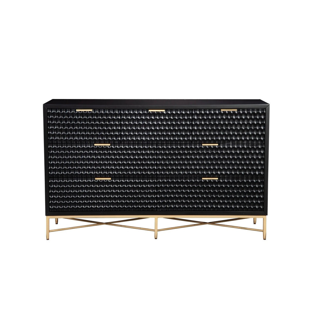 Black Mahogany Wood 7 Drawer Dresser Z29336