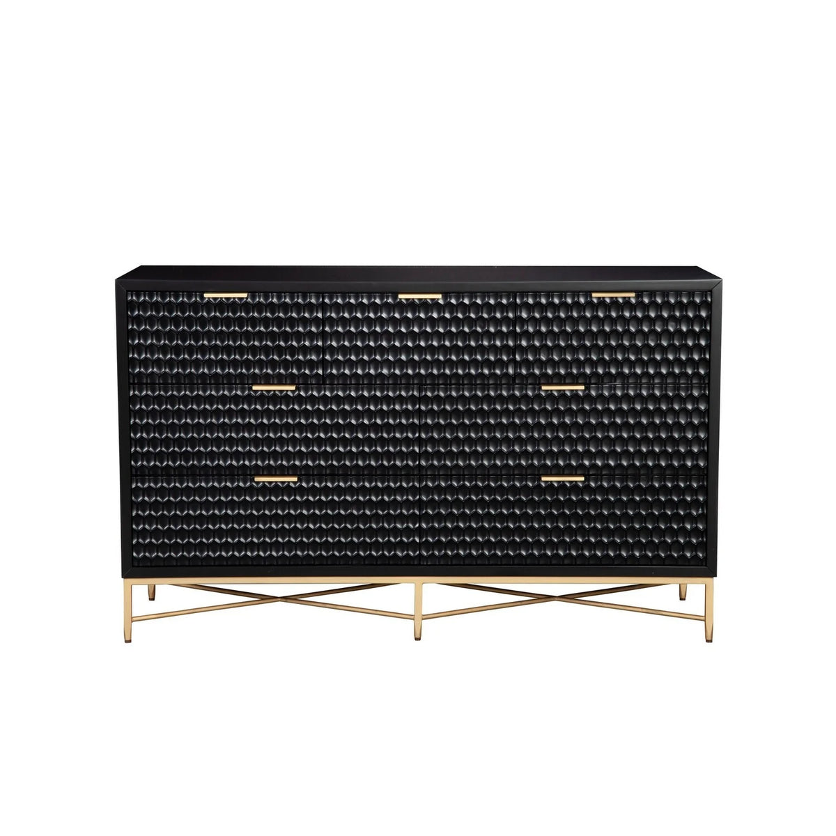 Black Mahogany Wood 7 Drawer Dresser Z29336