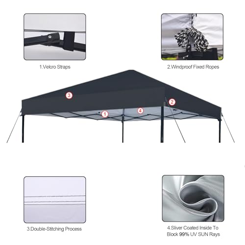 White Waterproof Canopy Replacement Top with Ropes L182