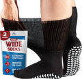 2 Pairs Extra Wide Non-Slip Socks D68560