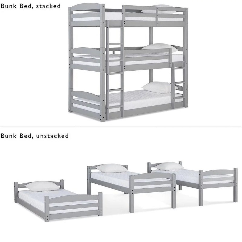 Gray Triple Floor Wood Bunk Bed P310690