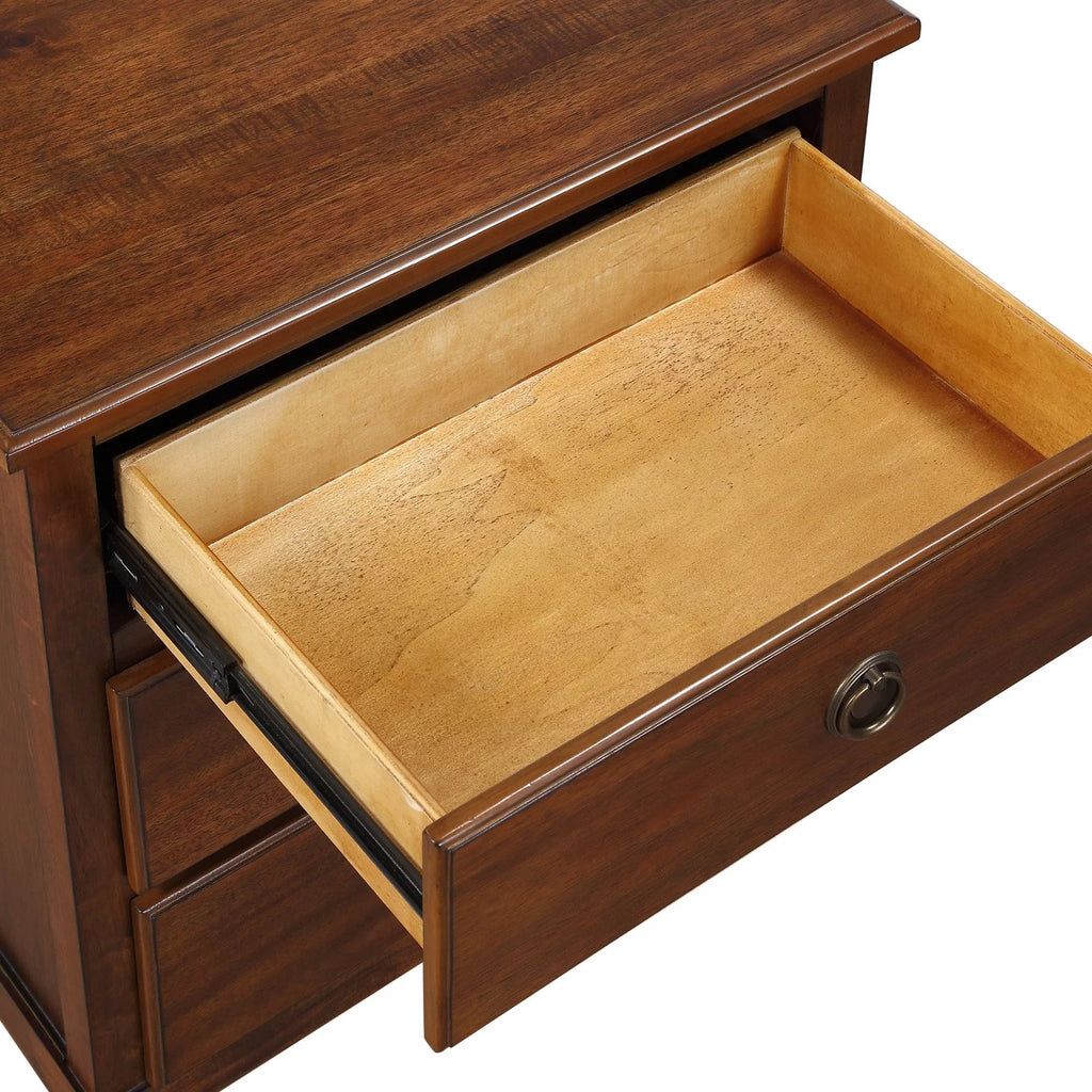 Brown 3-Drawer Wood Nightstand B545