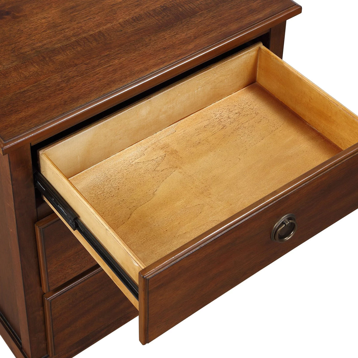 Brown 3-Drawer Wood Nightstand B545