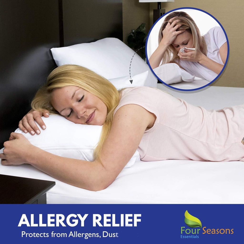 Queen Size Zippered Waterproof Cotton Terry Mattress Protector K418