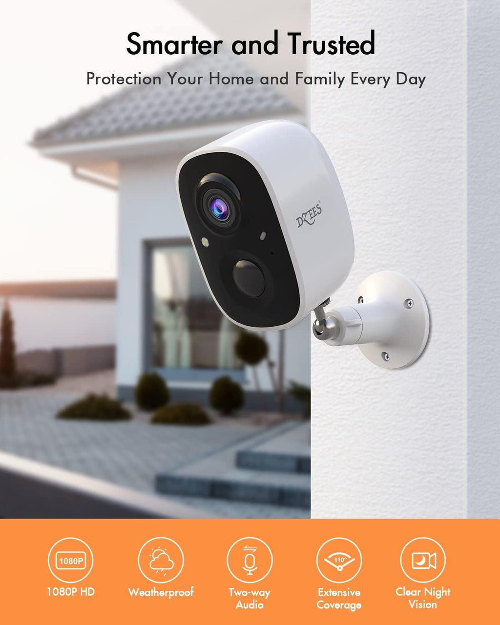 Solar Powered Security Camera Wireless Outdoor WiFi 1080P Color Night Vision with Solar Panel P660