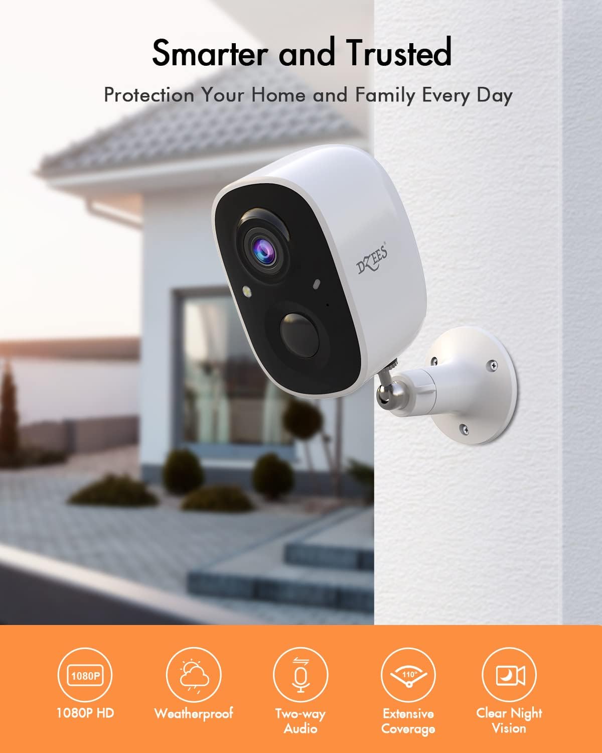 Solar Powered Security Camera Wireless Outdoor WiFi 1080P Color Night Vision with Solar Panel P660
