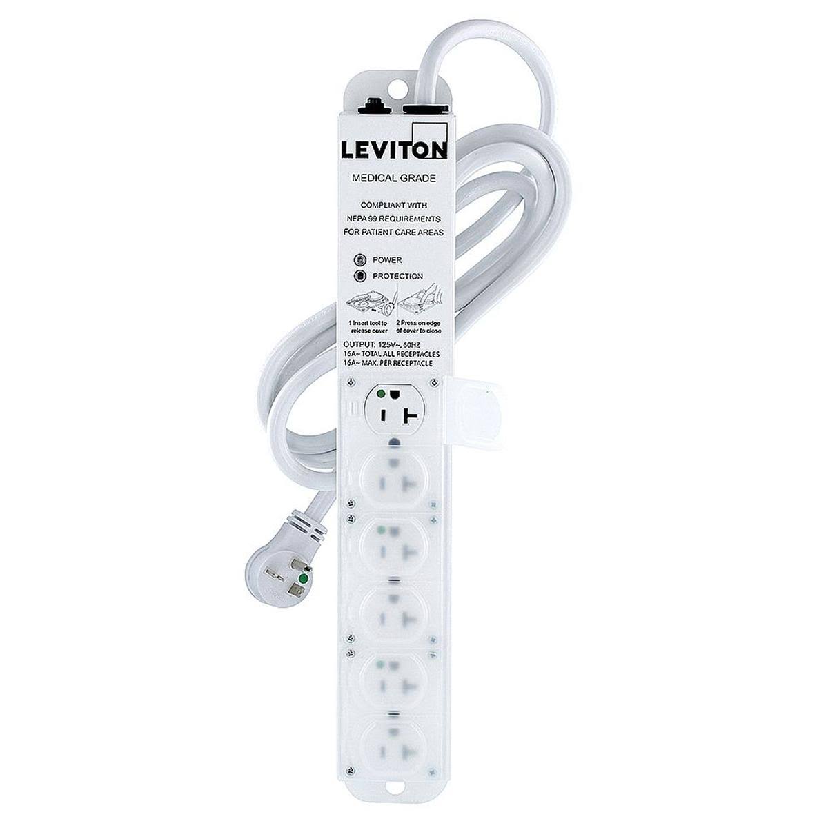 White 6 Outlet Surge Protective Power Strip E206
