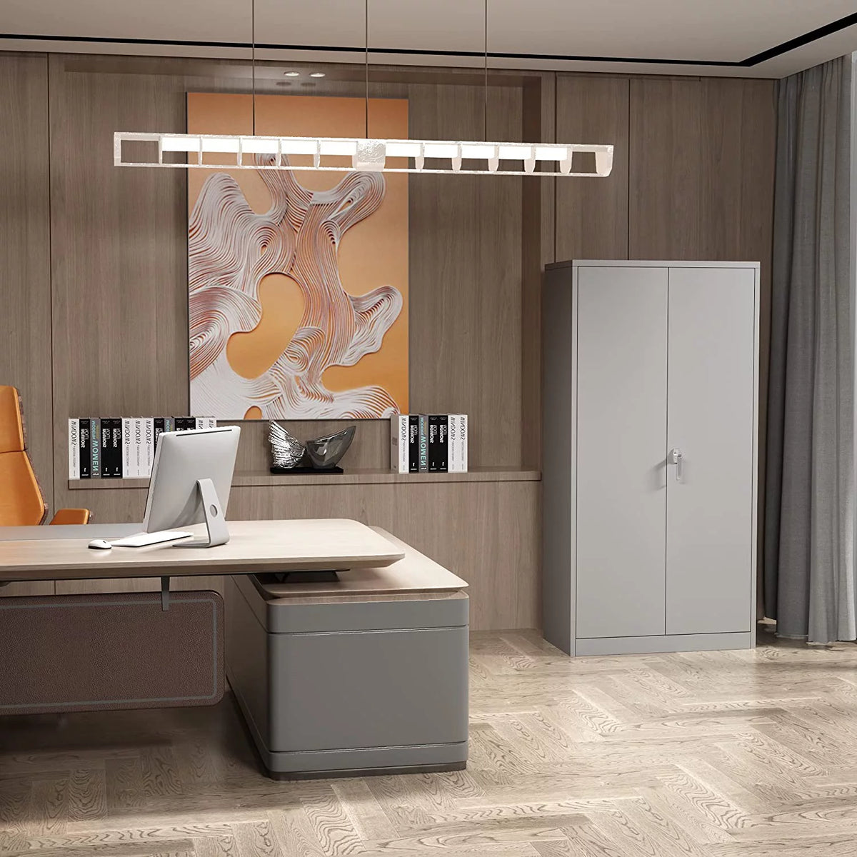 72 Inch Locking Storage Cabinet with Adjustable Shelves, Gray F270