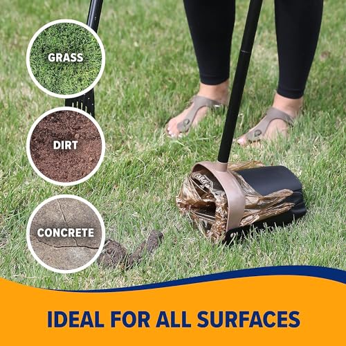 Swivel Bin & Rake Dog Poop Scooper with 20 Count Poop Bags D528
