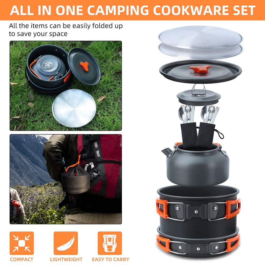 16pcs Camping Cookware Set L536795