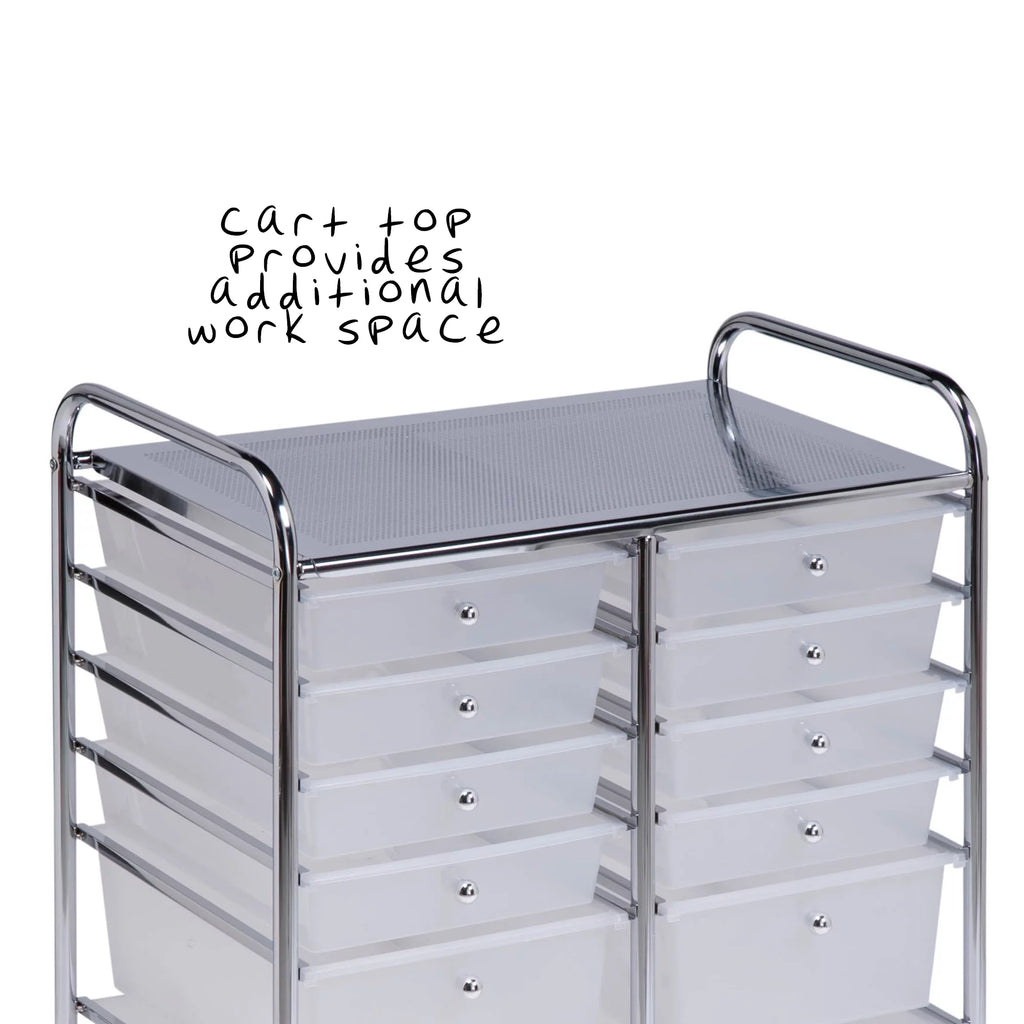 Plastic 12-Drawer Rolling Craft Cart R222