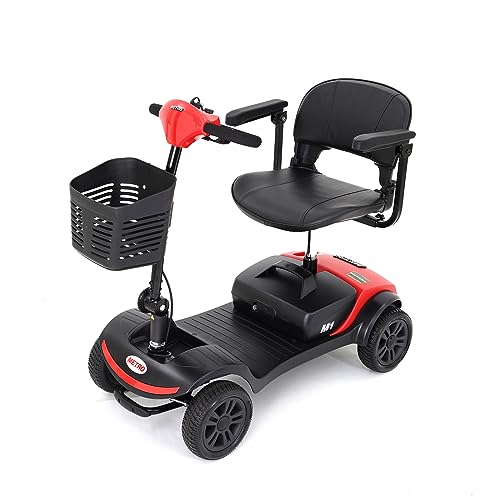 Compact Blue Mobility Scooter with Seat and Basket V27062