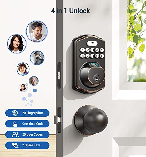 Oil Rubbed Bronze Fingerprint Door Lock R52286