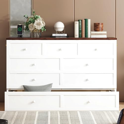 Queen Size Murphy Bed with Storage Drawers K241