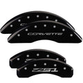 4 Caliper Covers Black Finish Silver C5986