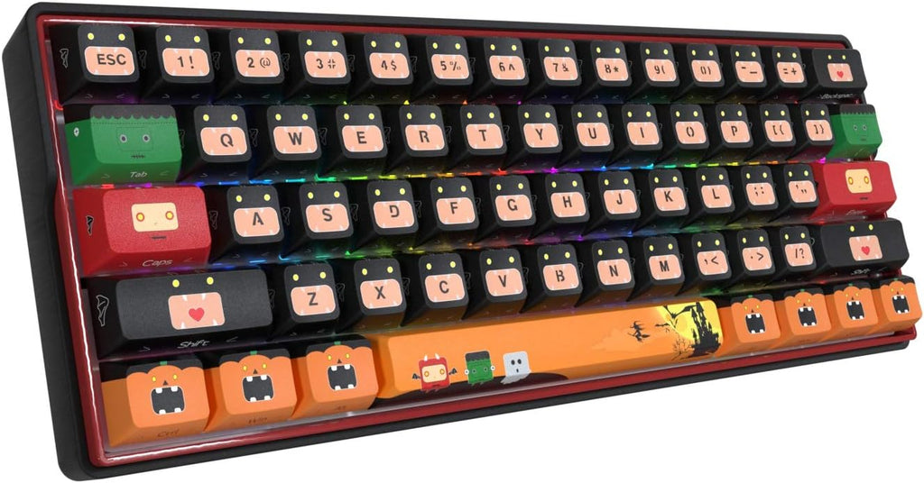 Wireless 60% Mechanical Gaming Keyboard Hot Swappable RGB Backlit PBT Keycaps J119729