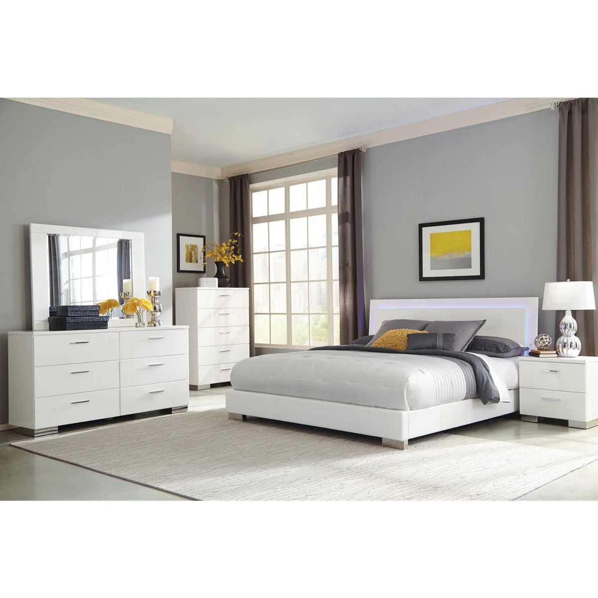 Faux Leather Queen Bedroom Set Z72972