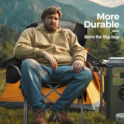 Oversized Folding Camping Chair with Cup Holder W1561