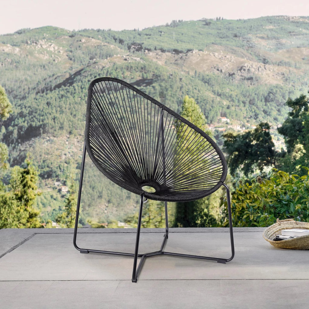 Green Black Fabric Lounge Chair G6516