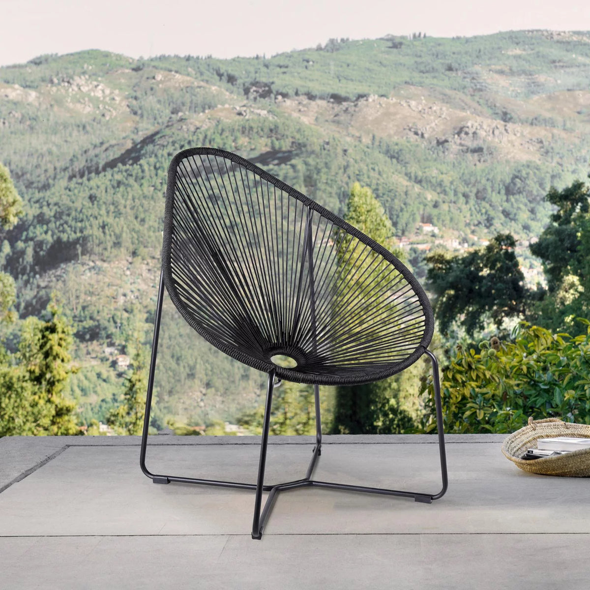 Green Black Fabric Lounge Chair G6516