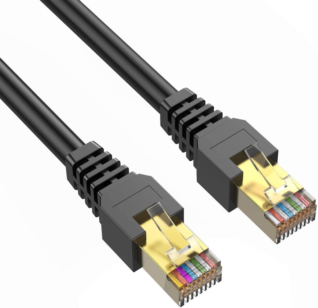 Cat7 Ethernet Cable 300ft Outdoor Shielded UV Resistant Waterproof Buried-able Network Cord 10 Gigabit 600MHz Triple Shielded (SFTP) with OFC F9870