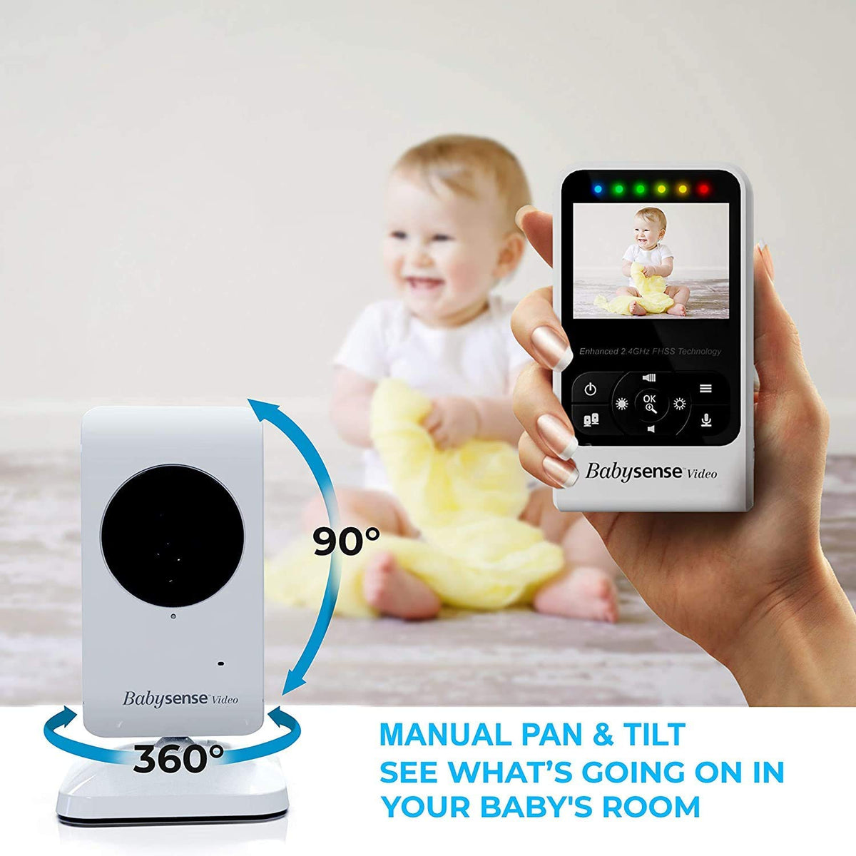 Video Baby Monitor with Camera and Audio, Two Cameras, Night Vision, Two Way Talk D6212