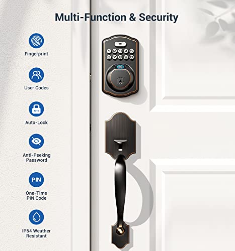 Oil Rubbed Bronze Fingerprint Door Lock R52286