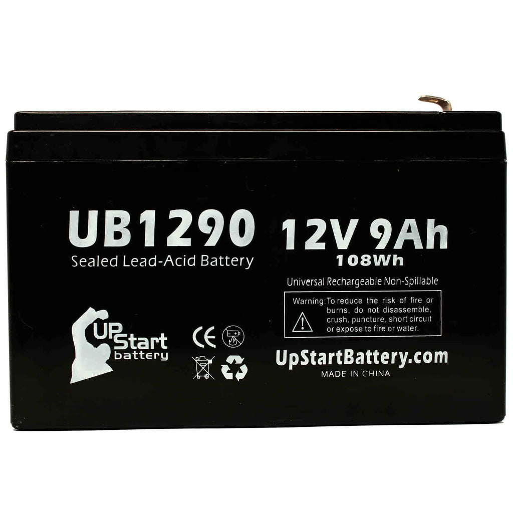 2x Pack 12V 9Ah Sealed Lead Acid Battery with F1 Terminal Adapters J1161