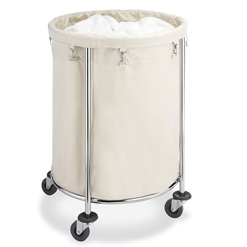Chrome Round Laundry Hamper F4744