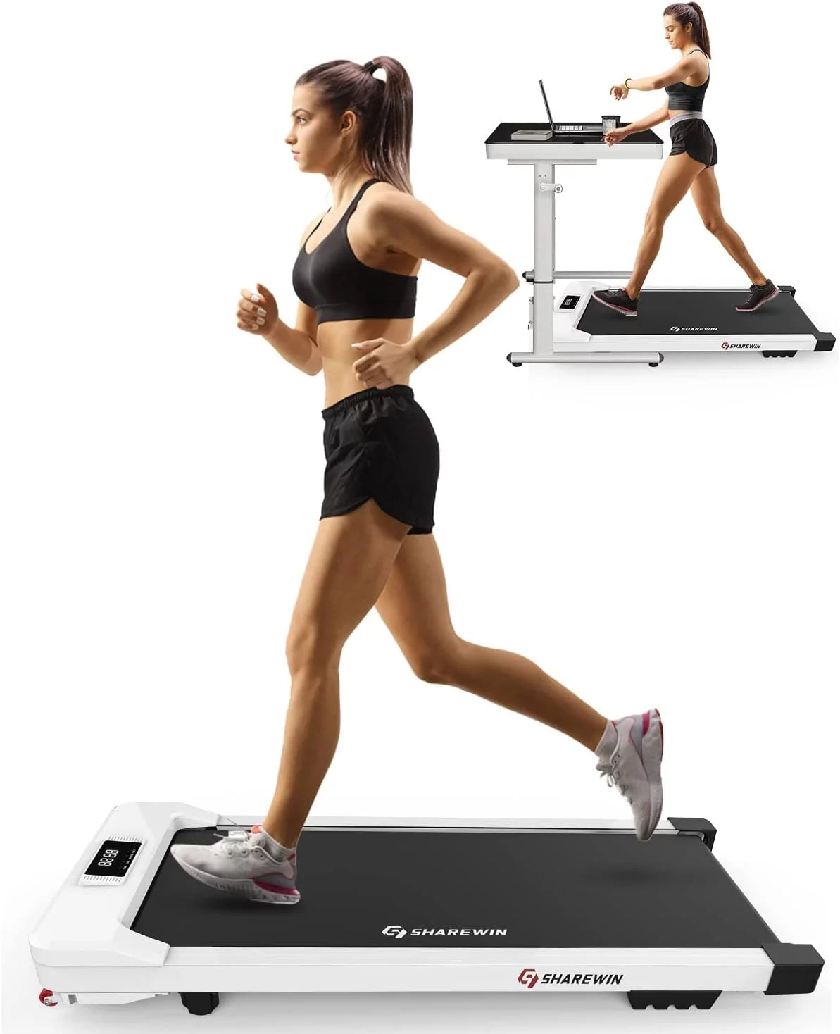 Under Desk Treadmill 300 lb Capacity White B388