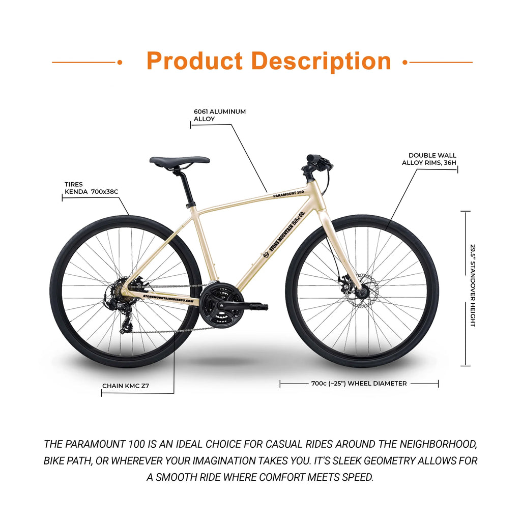 Lightweight Aluminum 21-Speed Hybrid Bicycle with Mechanical Disc Brakes V850256