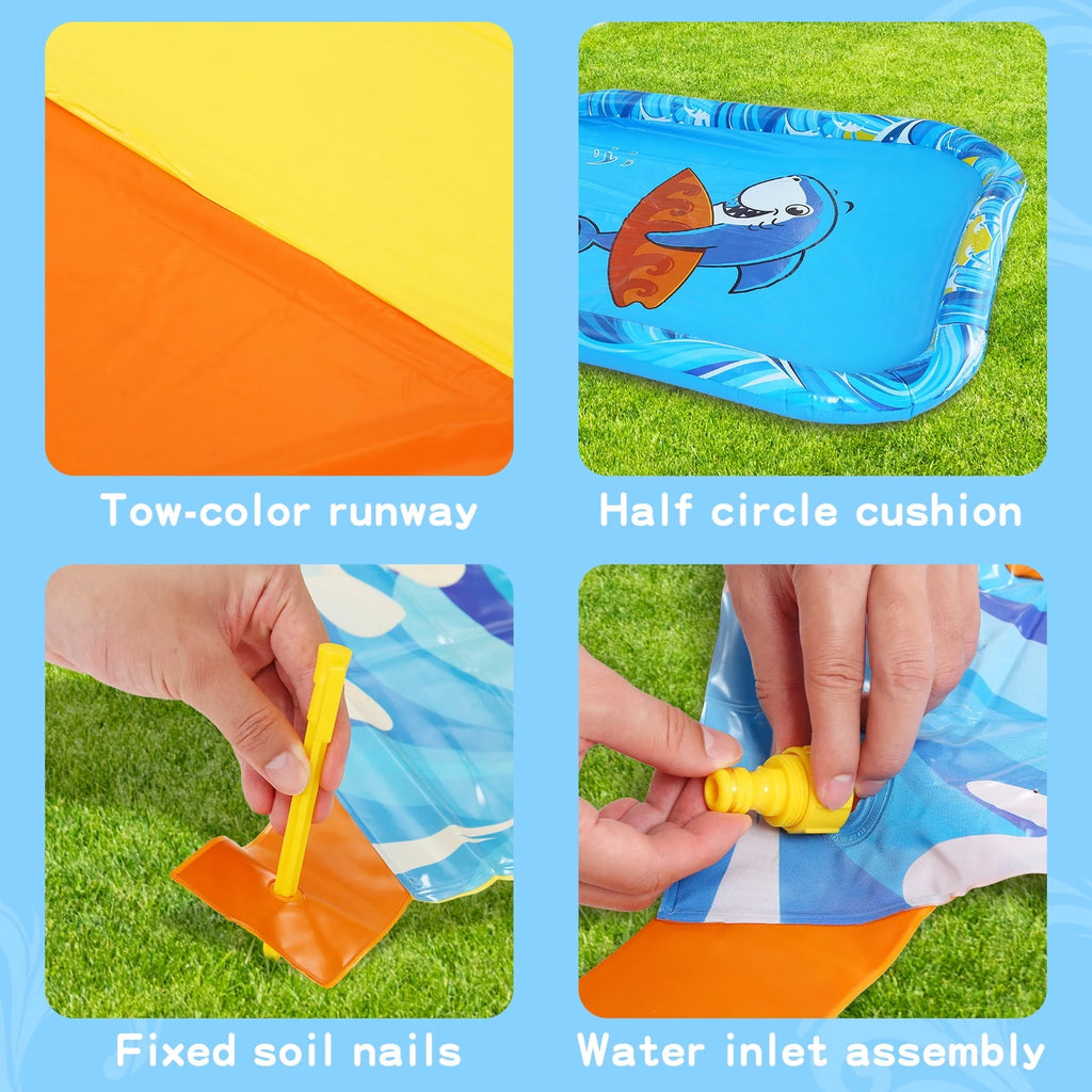 20ft Inflatable Water Slide with 2 Bodyboards and Sprinkler B244176