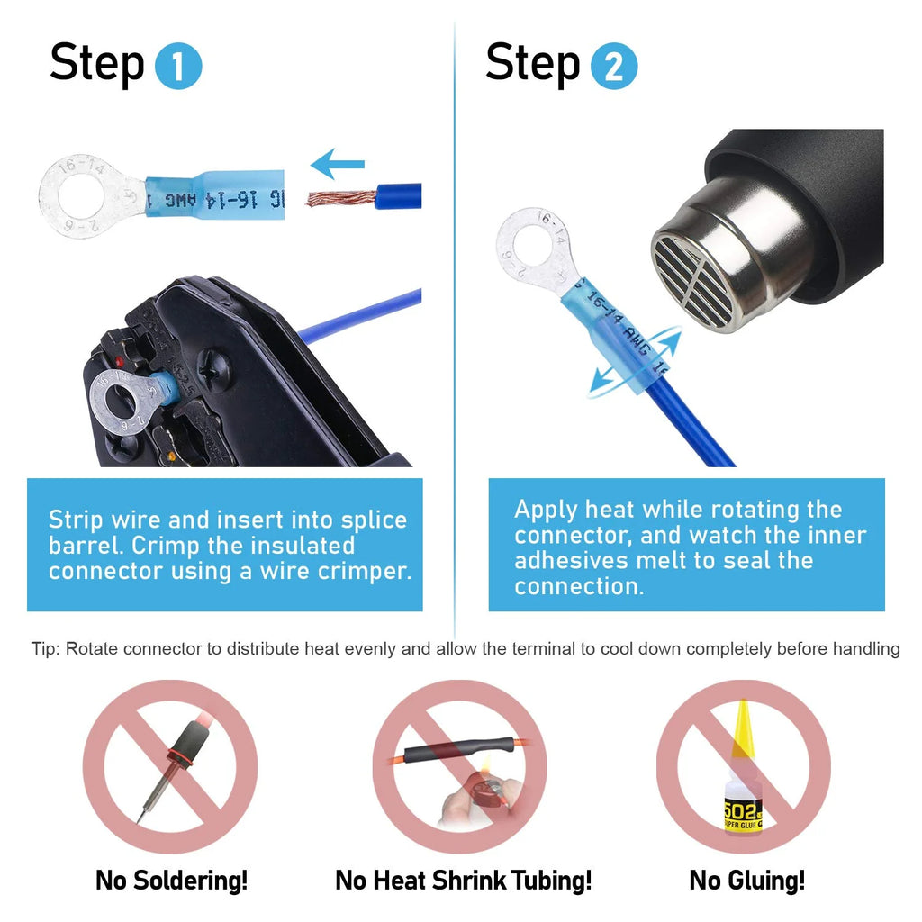 250Pcs Waterproof Heat Shrink Wire Connectors L4056