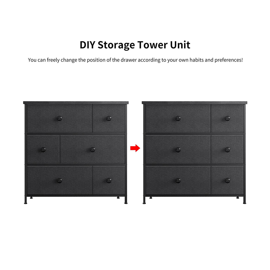 6 Drawer Steel Frame Storage Organizer Dresser X22320