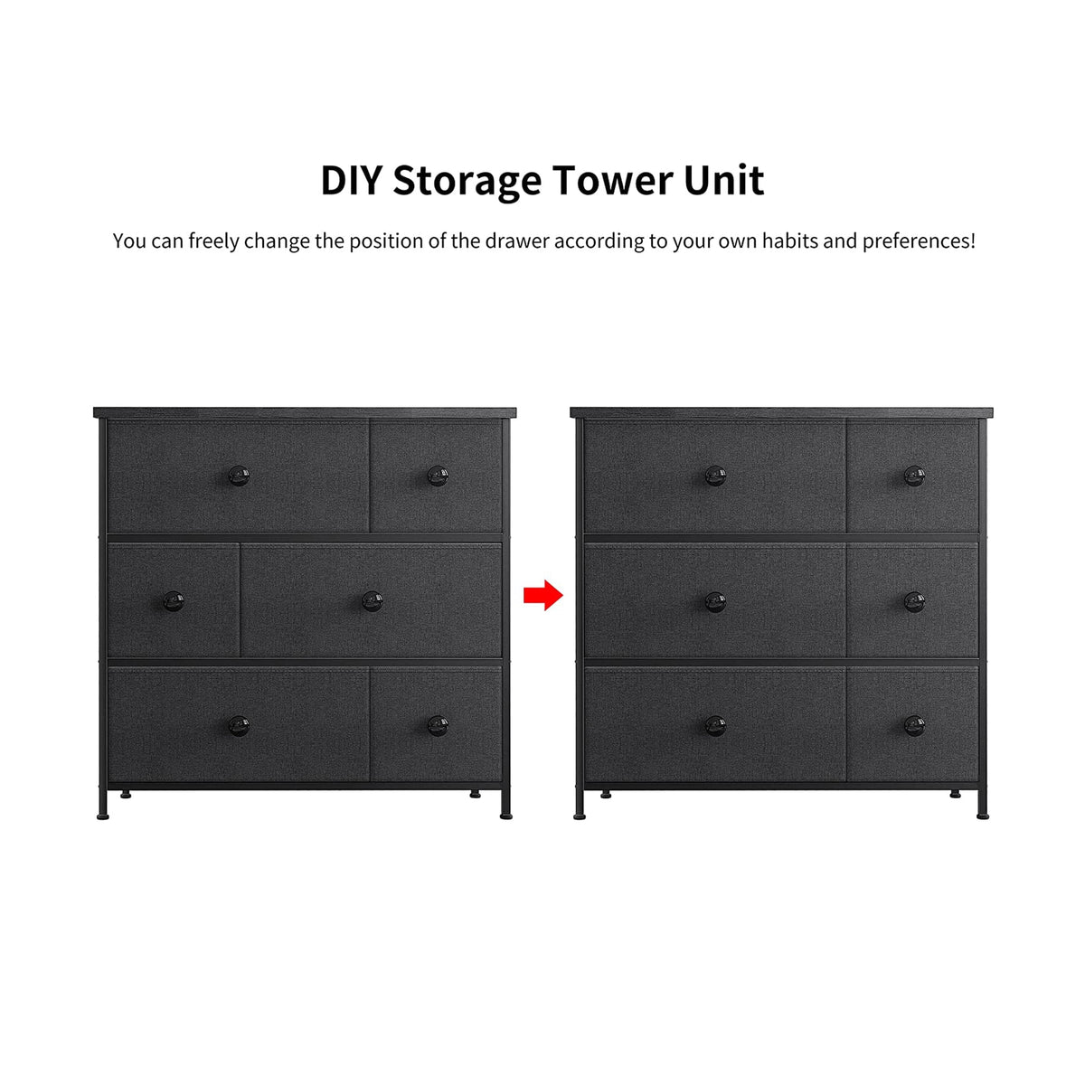 6 Drawer Steel Frame Storage Organizer Dresser X22320