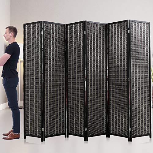 4 Panel 72 Inches High Bamboo Mesh Room Divider M7849