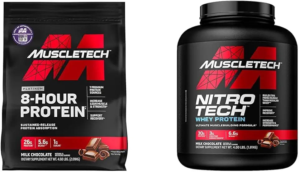 Whey & Casein Protein Powder Blend, Milk Chocolate, 4 Pounds A820389