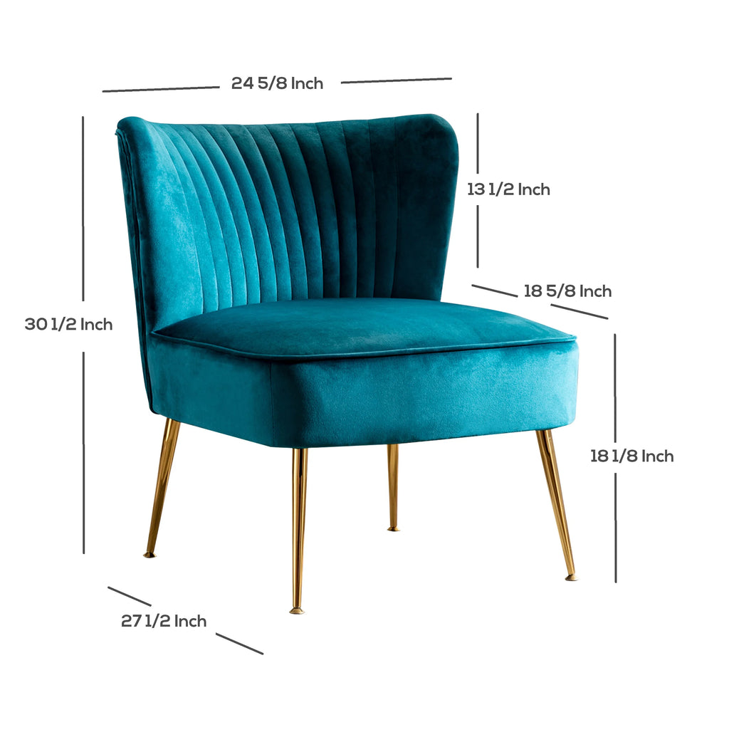 Black Tufted Velvet Accent Chair W1055
