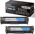 2 Pack Cyan Toner Cartridge for HP CP2025 CM2320 Printer M32169