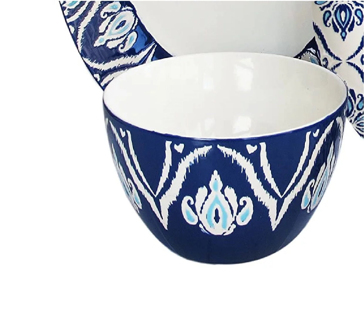 Blue and White 16-Piece Stoneware Dinnerware Set K79909