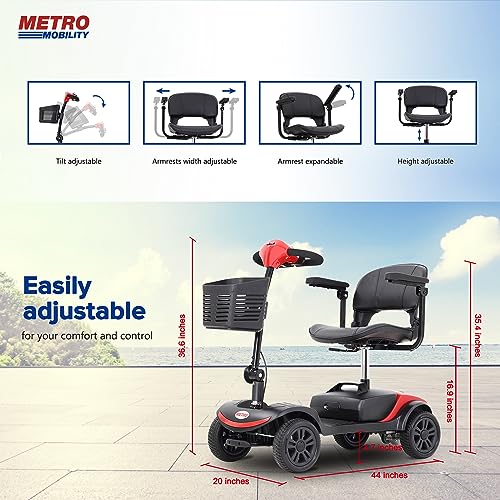 Compact Blue Mobility Scooter with Seat and Basket V27062