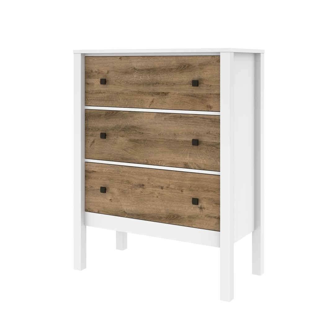 Walnut Grey White 3-Drawer Dresser N589930