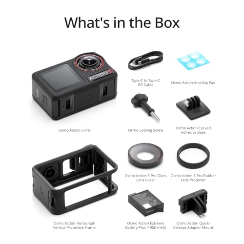 Action Camera 4K with 1/1.3" Sensor, 3 Batteries, Dual OLED Touchscreens J257