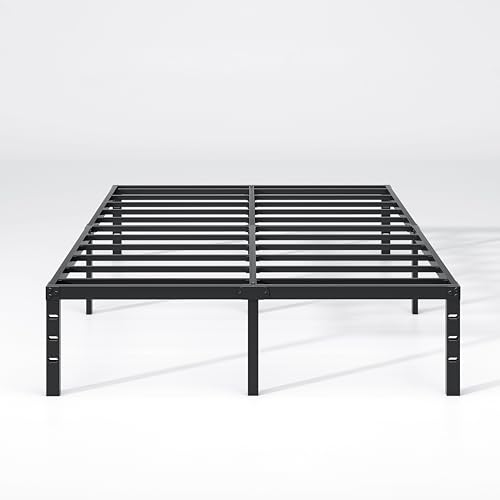 Full Size 18 Inch Black Metal Bed Frame with Storage B5482