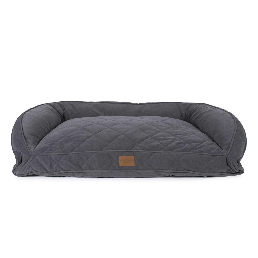 Quilted Microfiber Bolster Pet Bed V4849