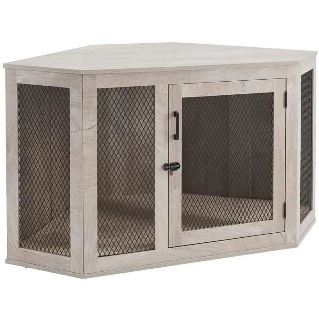 Medium Corner Dog Crate - Weathered Grey R17332