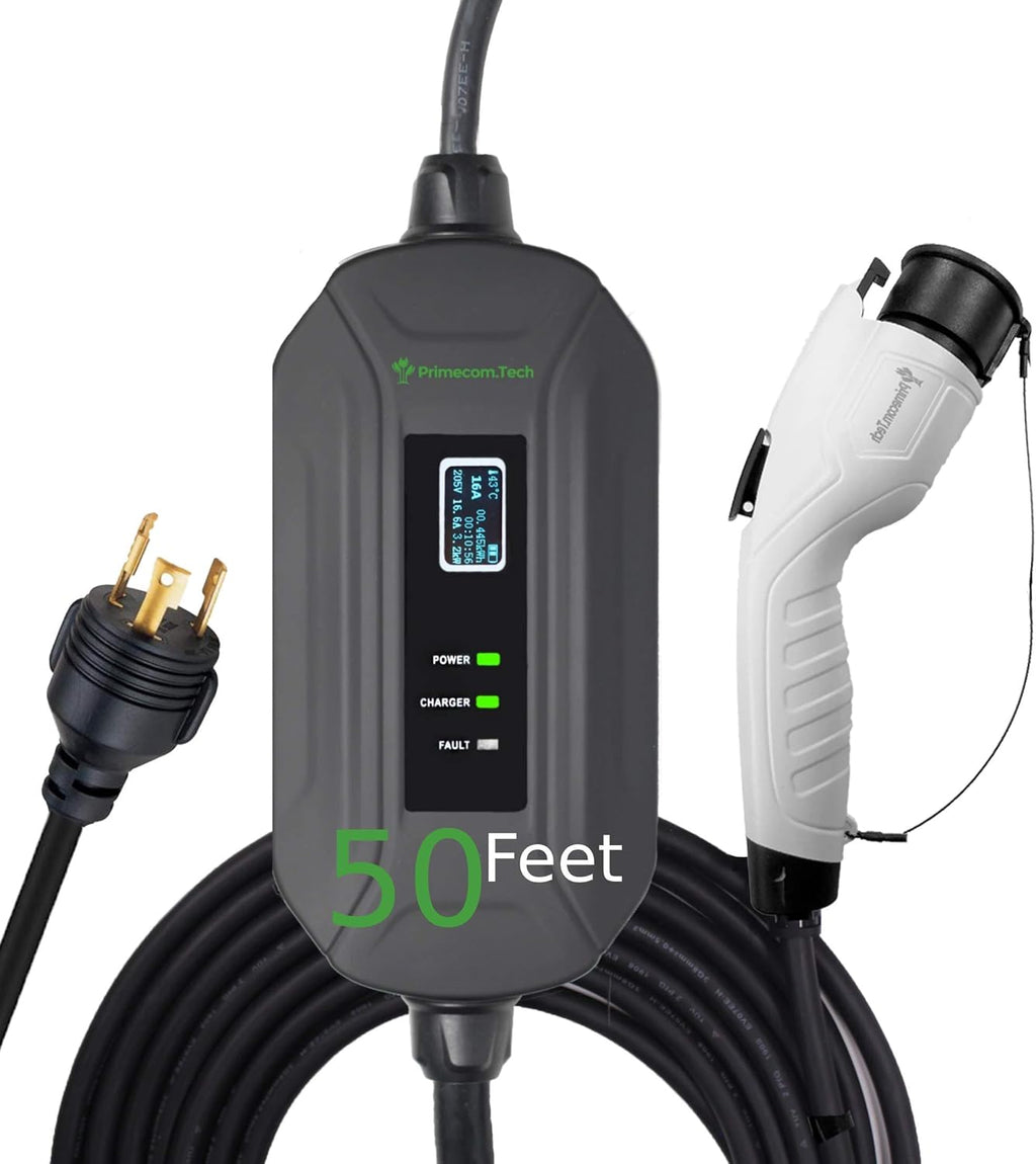 Portable Level 2 Electric Vehicle Charger, 16Amp, 30 Feet D264