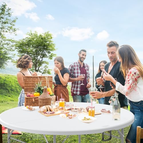48" Round Bi-Folding Portable Plastic Table M5158