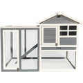 Wooden Elevated Rabbit Hutch with Ramp R5940